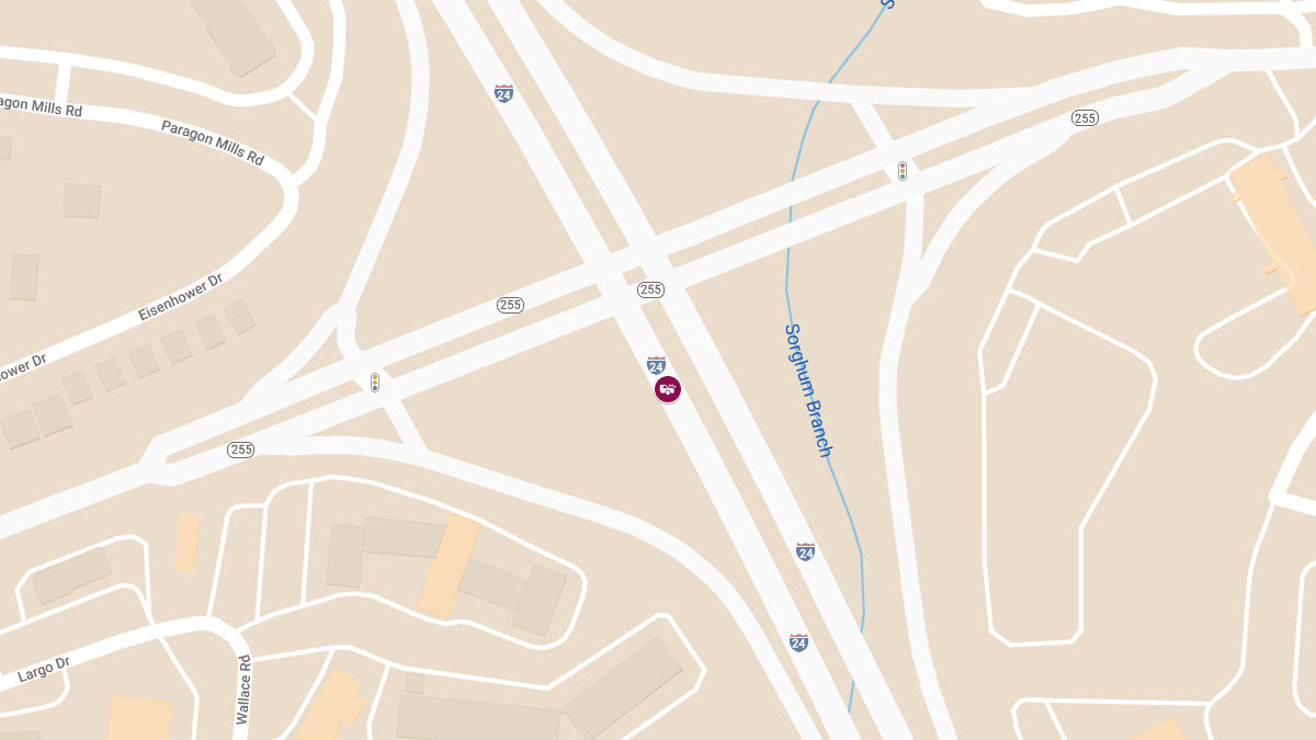 Crash with Injuries on I-24 W Between Haywood Ln and Harding Pl