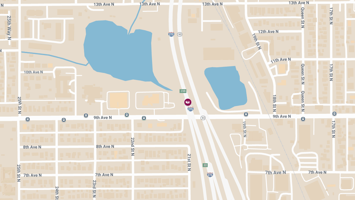 Crash with Injuries on I-275 NB at MM 23