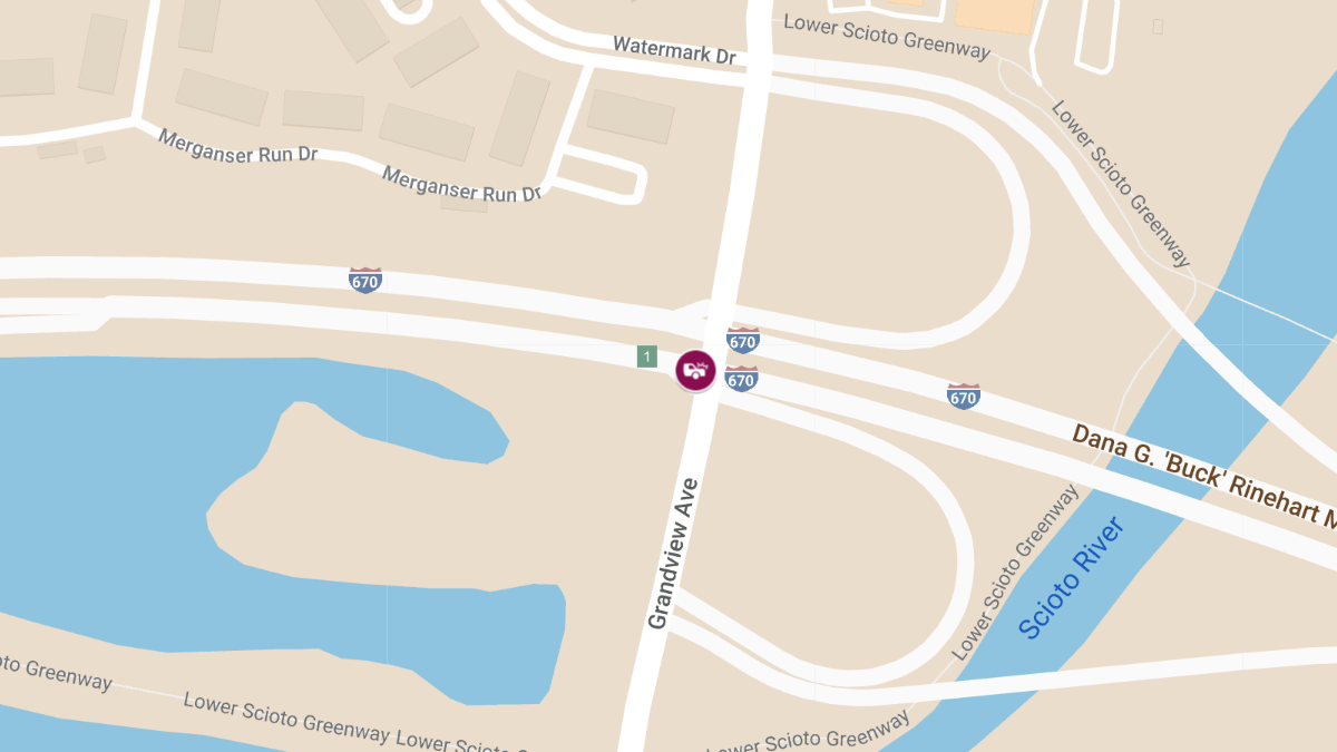 Crash with Injuries on I-670 W & Grandview Ave