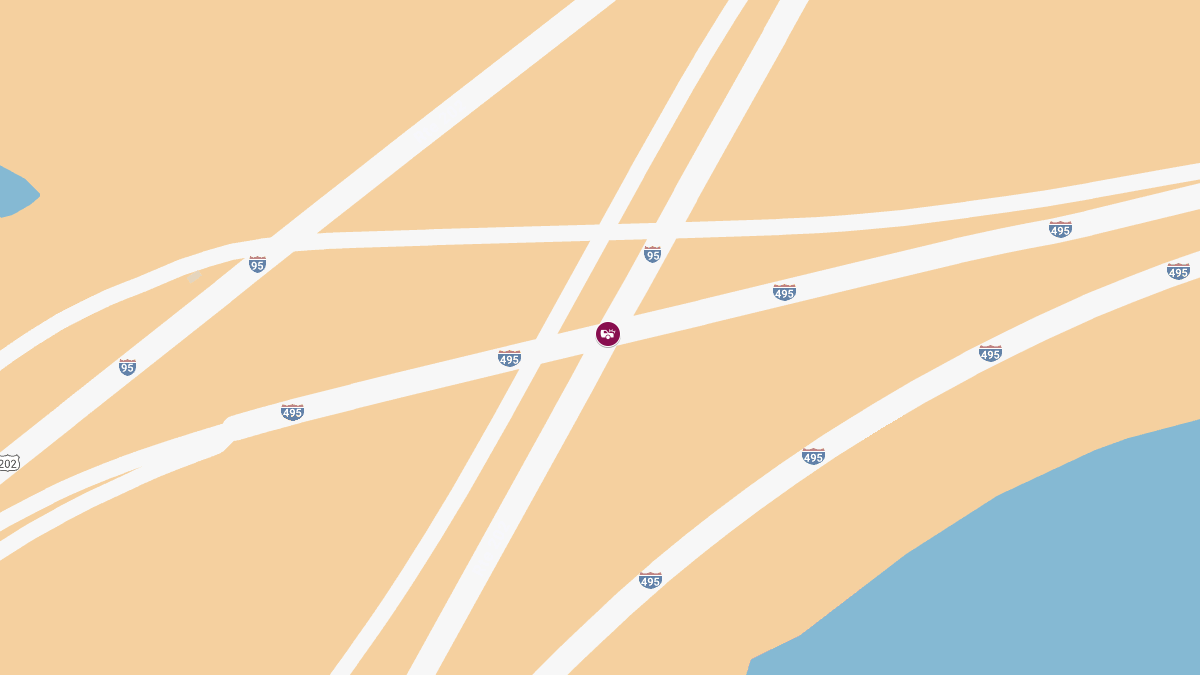 Crash with Injuries on I-95 NB at I-495 Split