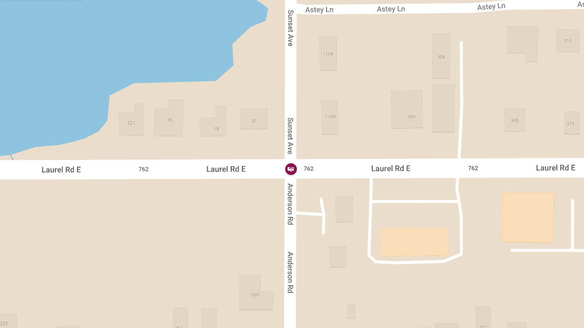 Crash with Injuries on Laurel Rd E at Anderson Rd