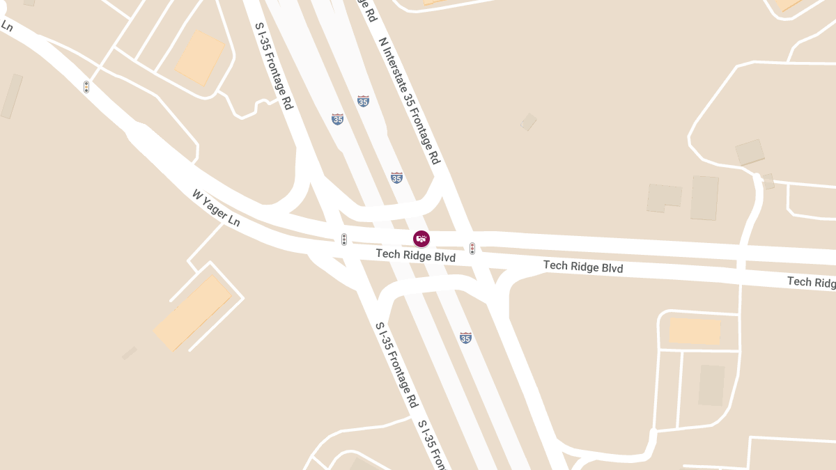 Crash with Injuries on Northbound I-35 at Tech Ridge Blvd