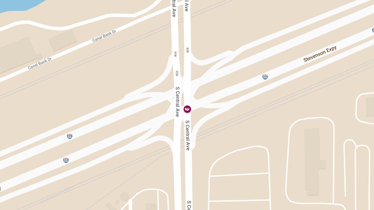 Crash with Injuries on Outbound Stevenson (I-55) at Central