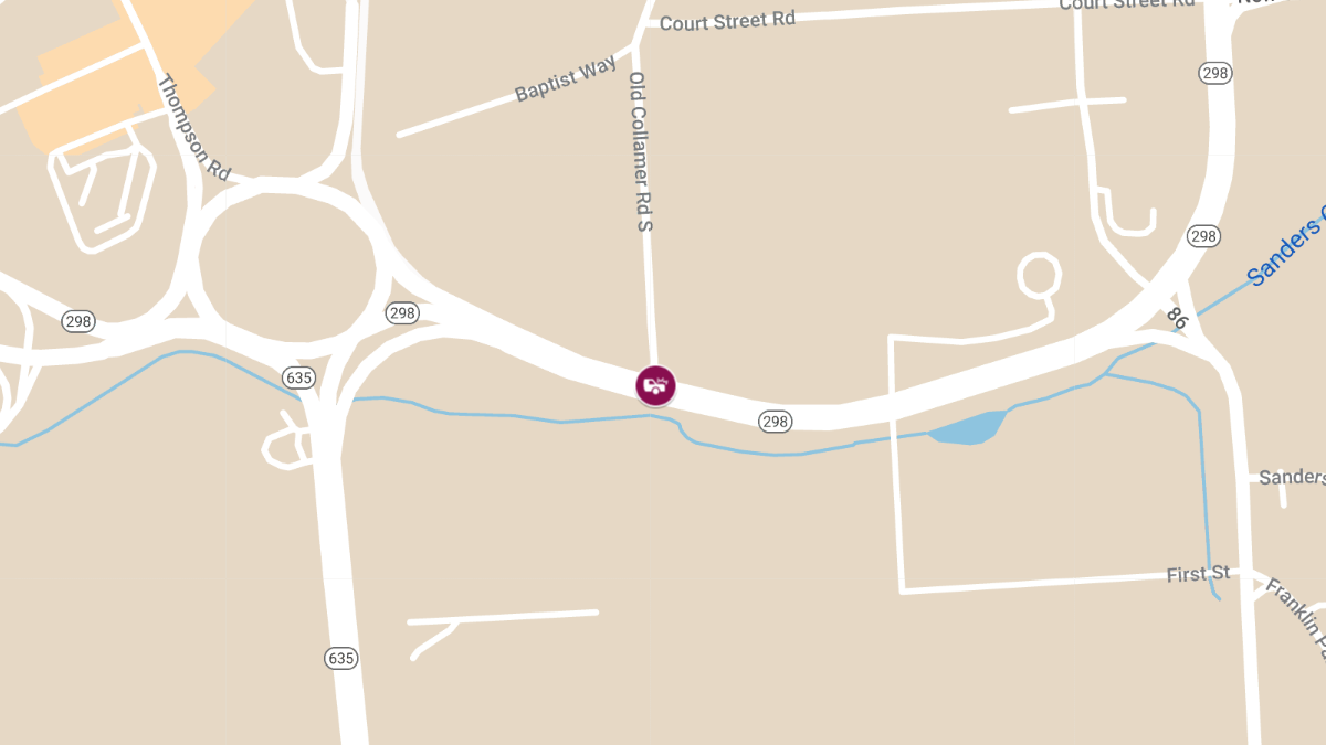 Crash with Injuries on Route 298 at Old Collamer Rd