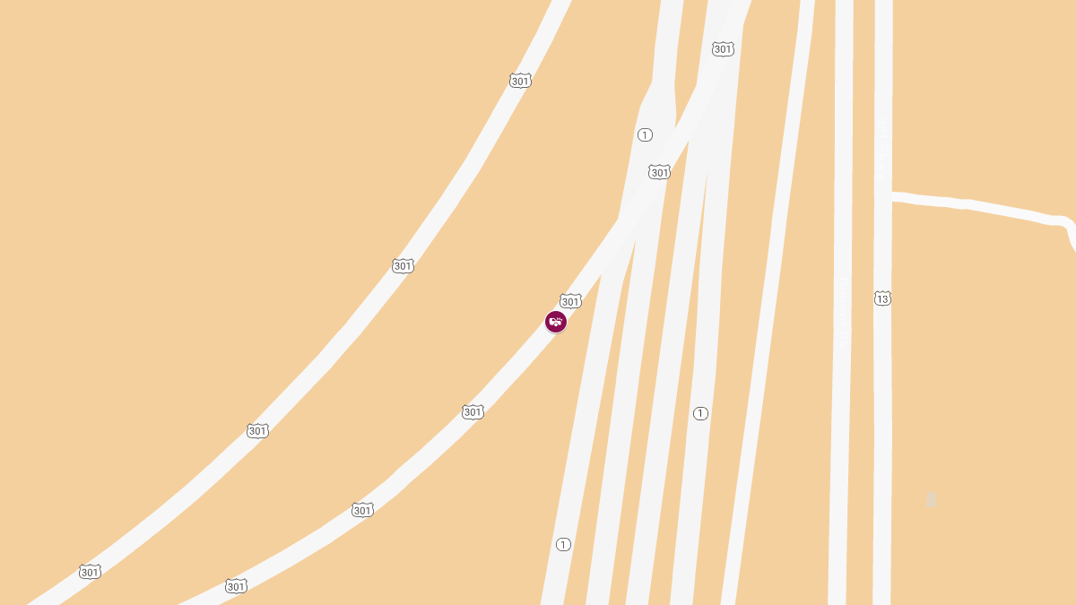 Crash with Injuries on Rte 301 South of Rte 1 Split