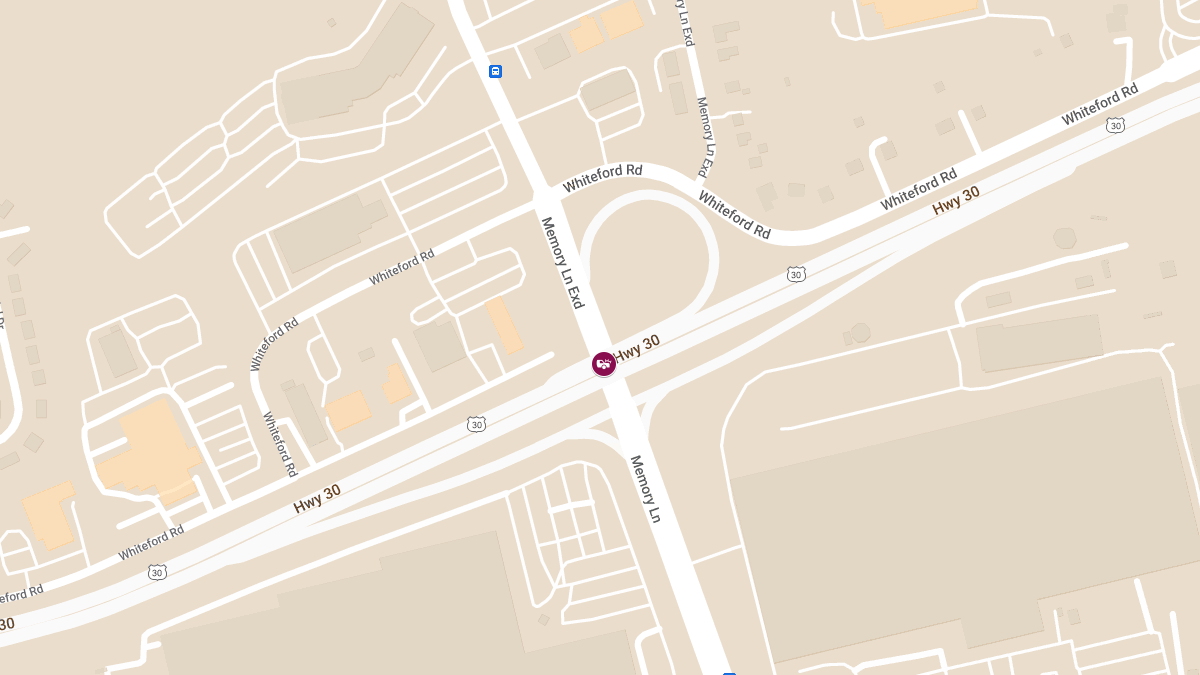 Crash with Injuries on US-30 at Memory Ln