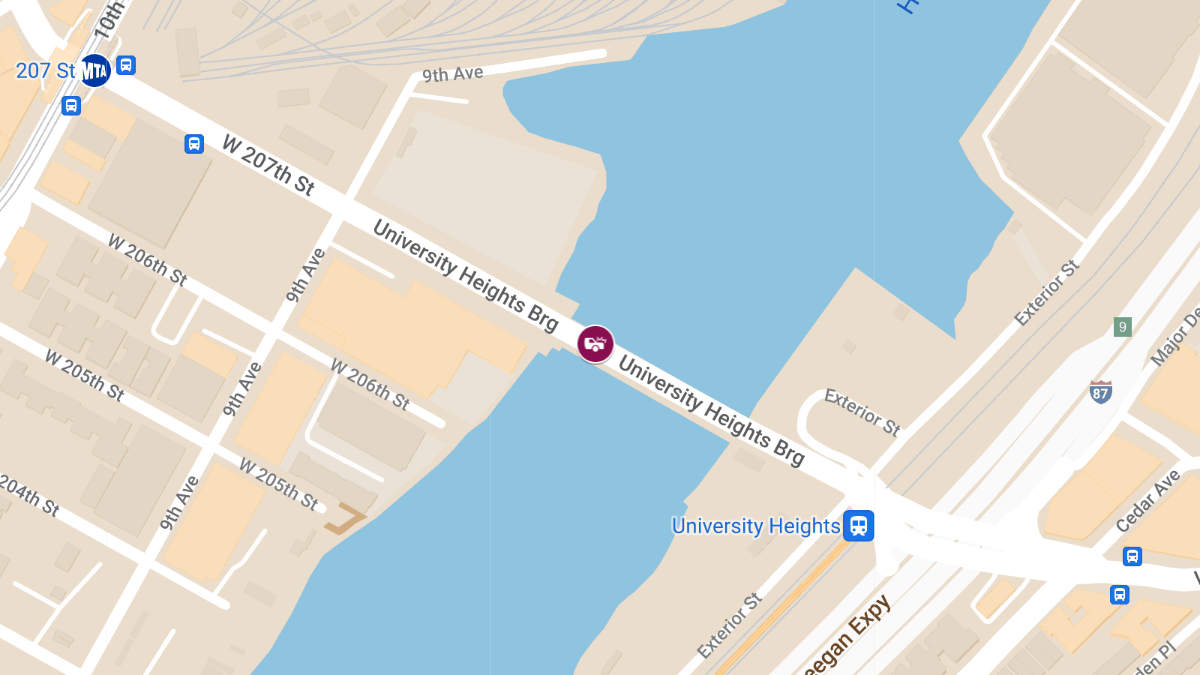 Crash with Injuries on University Heights Bridge