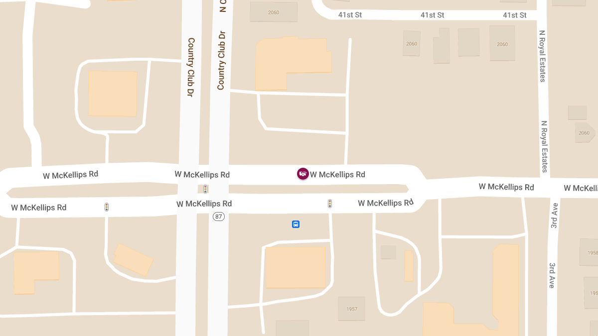 Crash with Injuries on W McKellips Rd Near N Country Club Dr