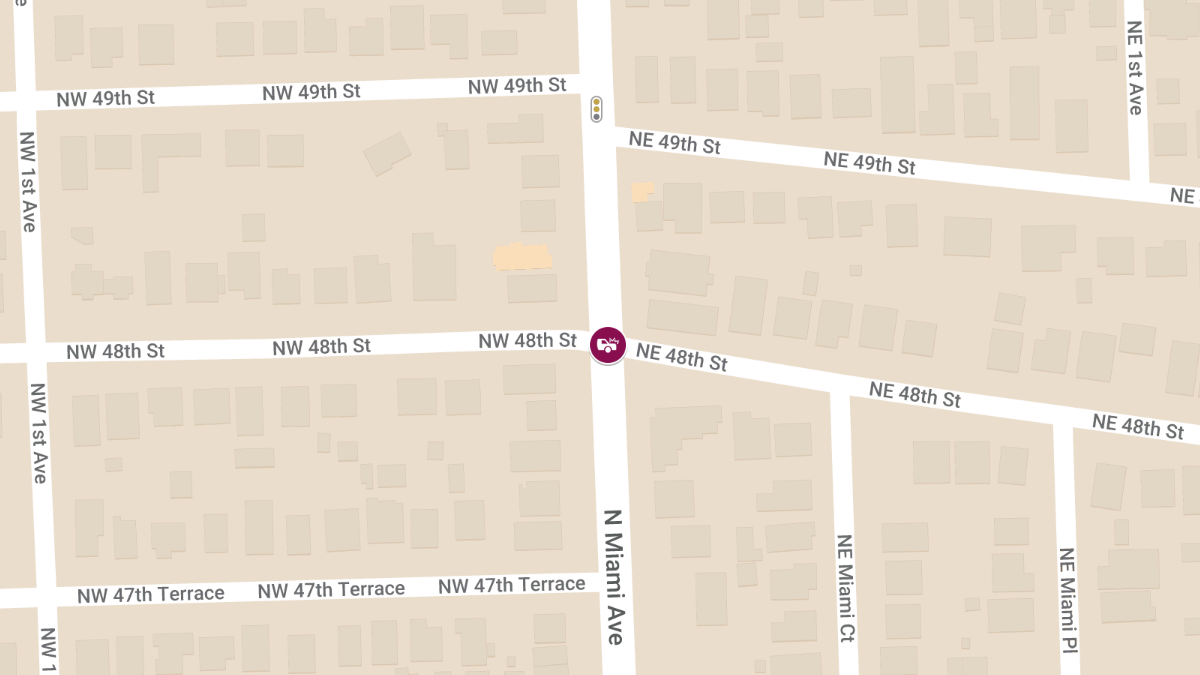 Cyclist Injured in Crash at N Miami Ave & NW 48th St