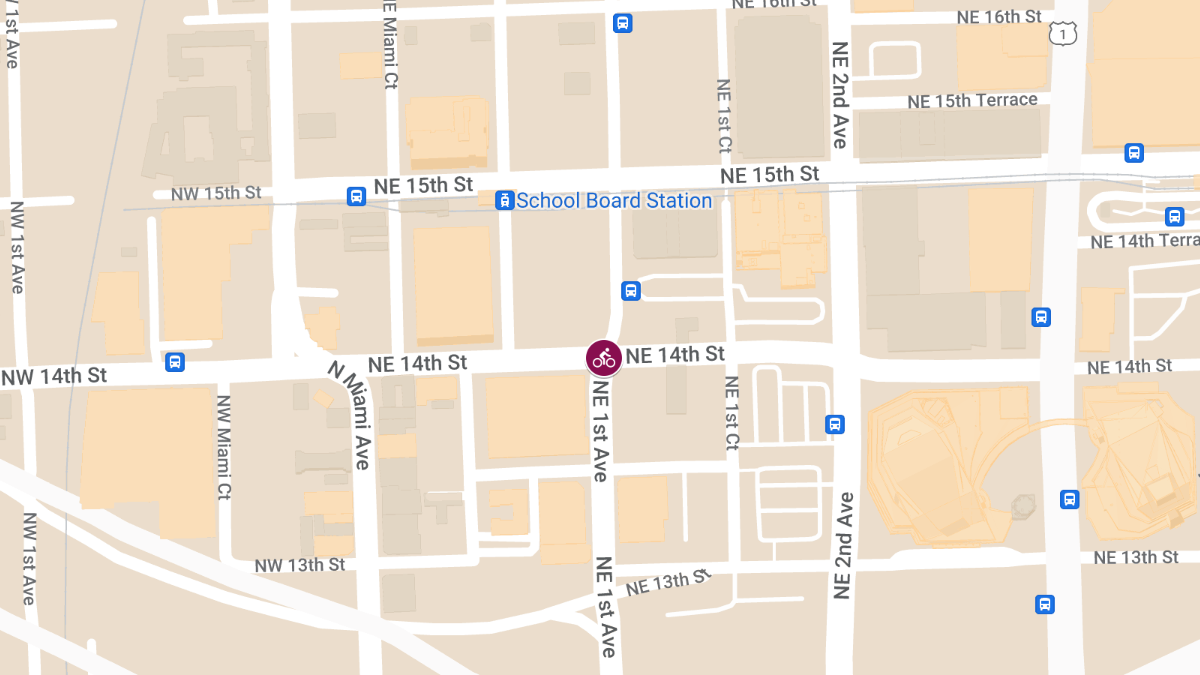 Cyclist Injured in Crash at NE 1st Ave & NE 14th St