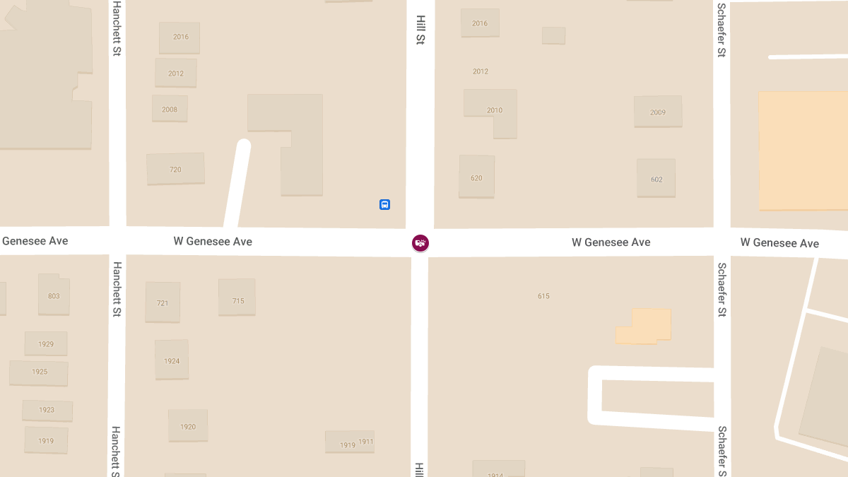 Emergency Crews Respond to Crash with Injuries at Genesee Ave & Hill St