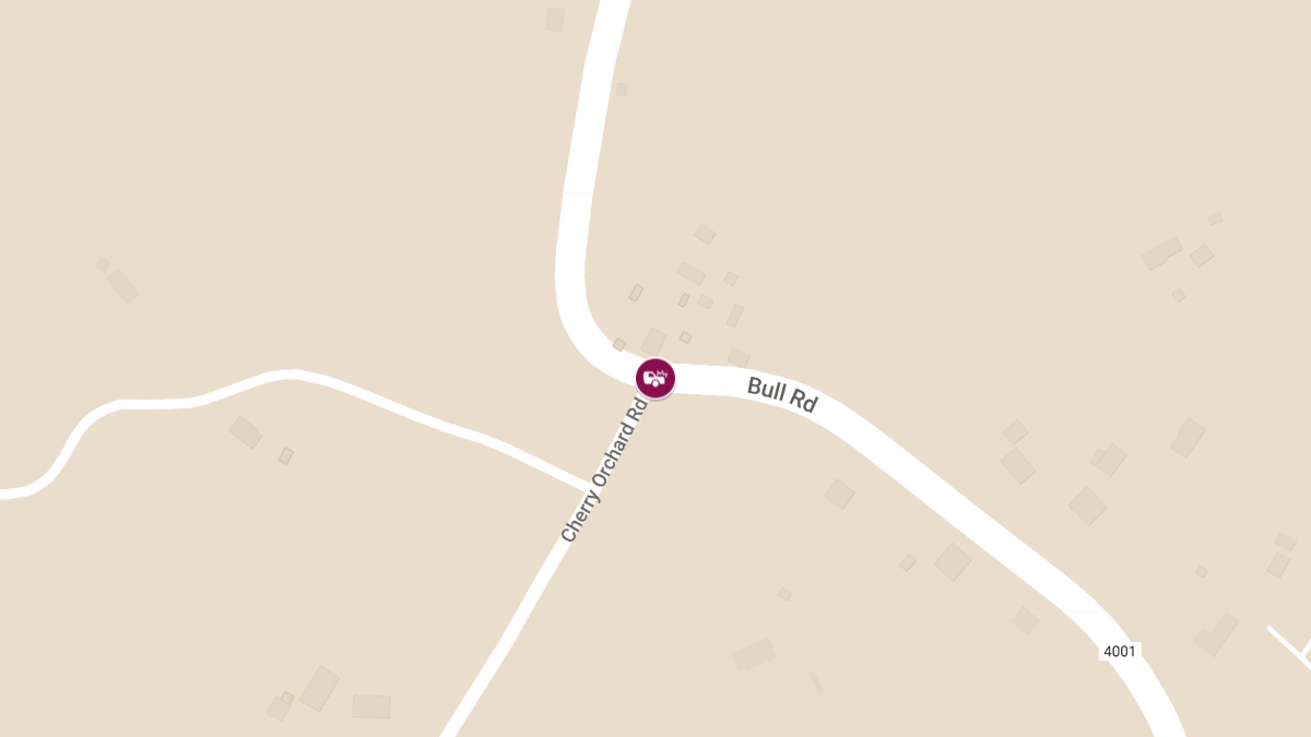 Entrapment Reported in Collision at Bull Rd & Cherry Orchard Rd