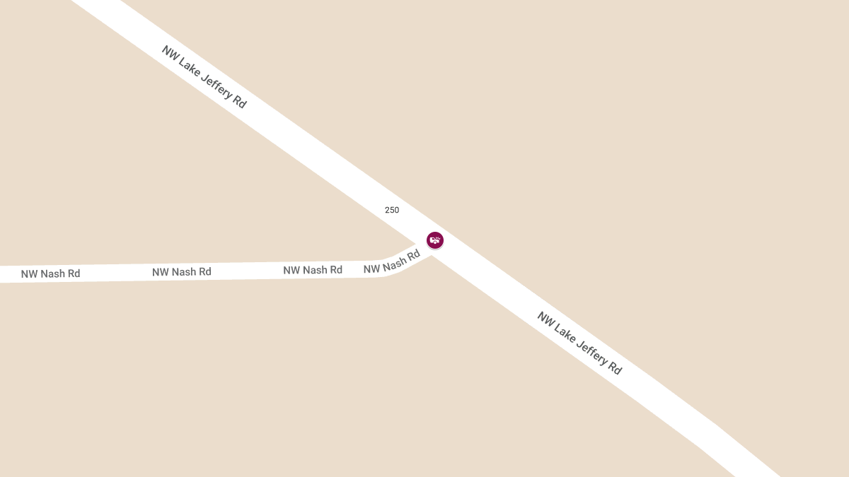 Fatal Crash Reported at NW Nash Rd and NW Lake Jeffery Rd