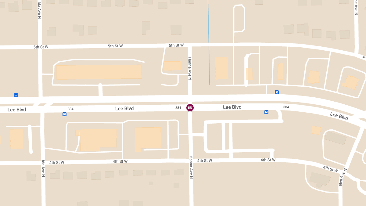 Fatal Crash at Lee Blvd & Hanna Ave N Blocks Road