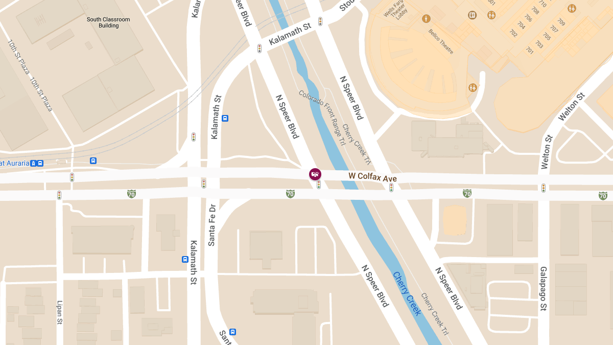 Five Injured in Two-Vehicle Crash at W Colfax Ave & N Speer Blvd