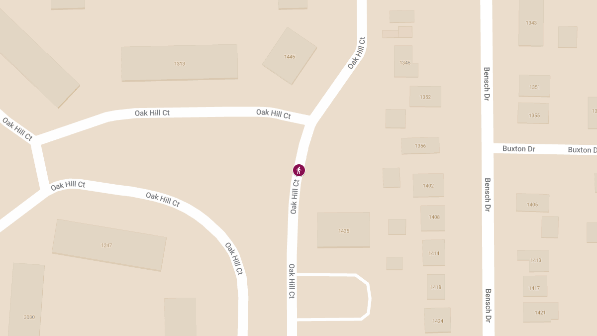 Hit-and-Run Collision With Injuries at 1429 Oak Hill Ct