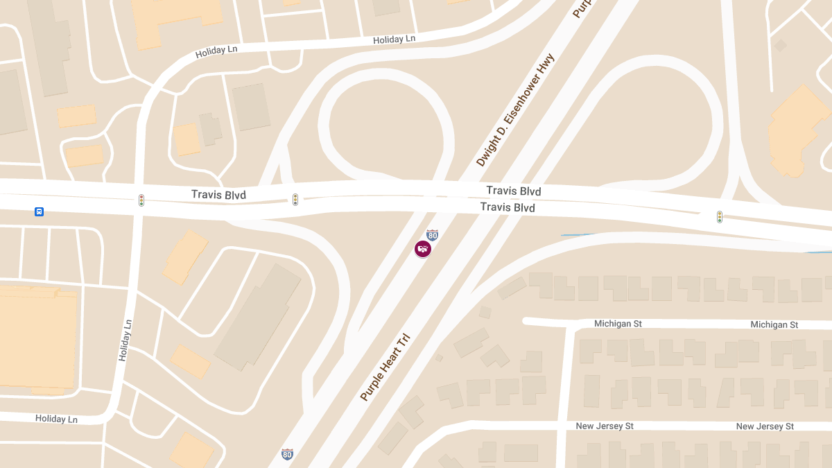 Injuries Reported in Collision on I-80 West near Travis Blvd