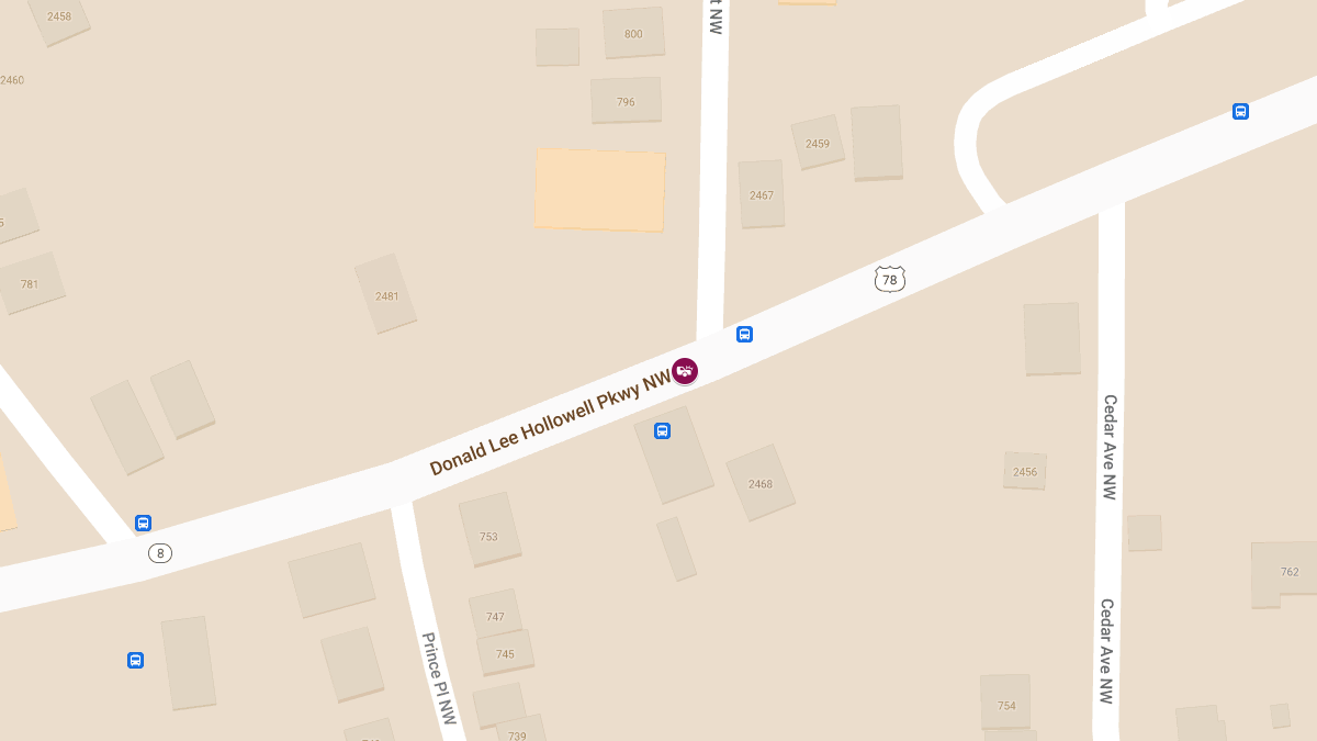 Injuries Reported in Crash at 1352 Donald Lee Hollowell Pkwy NW