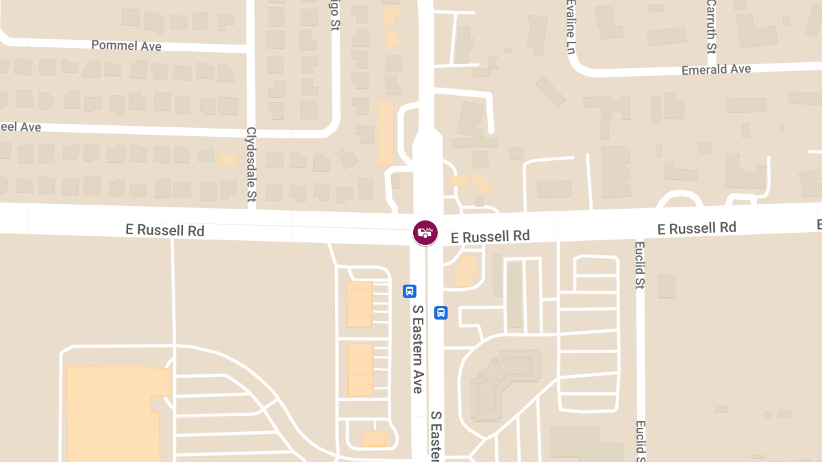 Injuries Reported in Crash at E Russell Rd & S Eastern Ave
