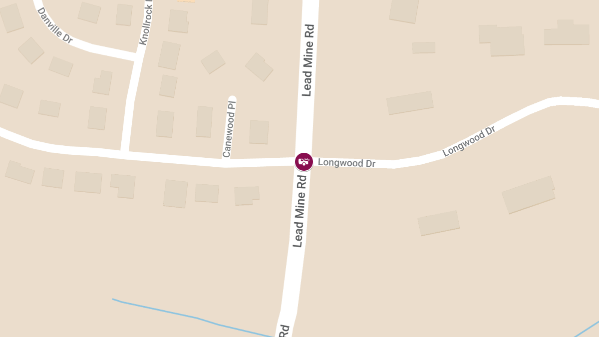 Injuries Reported in Crash at Lead Mine Rd & Longwood Dr