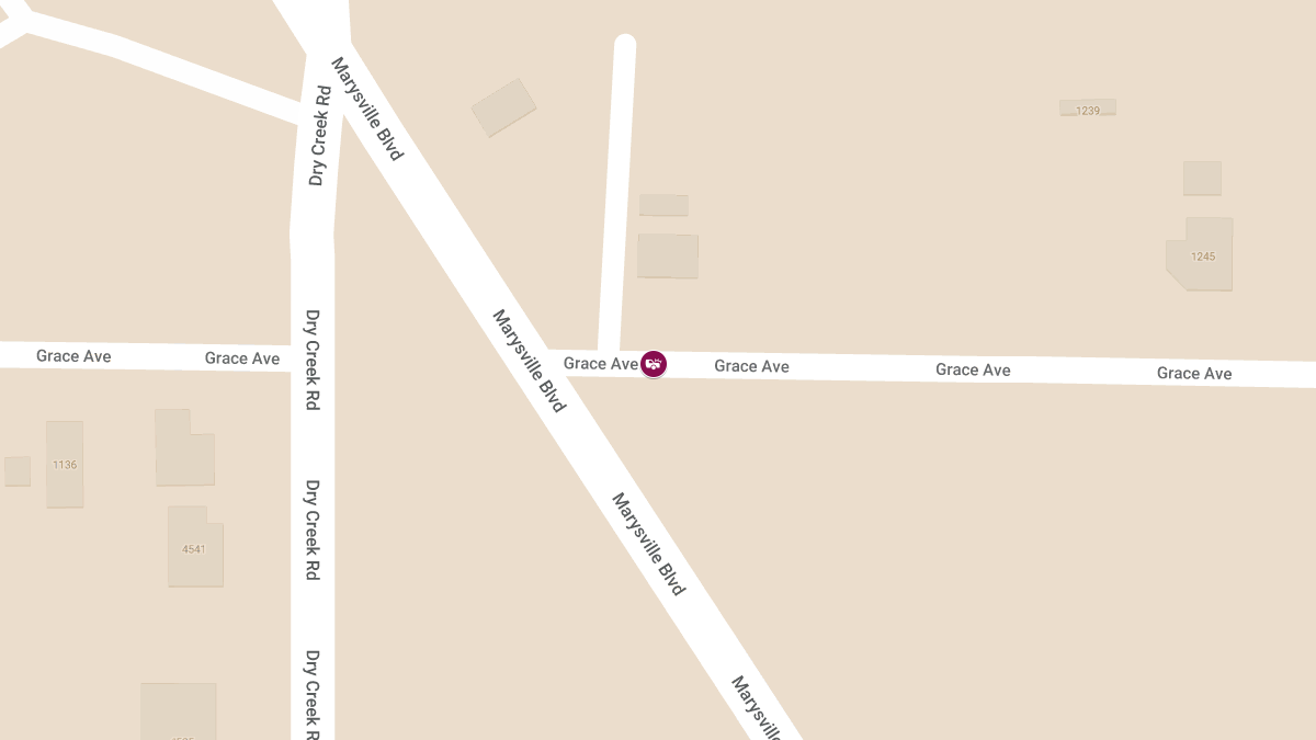 Injuries Reported in Crash at Marysville Blvd & Grace Ave