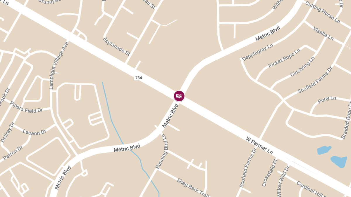 Injuries Reported in Crash at Metric Blvd & W Parmer Ln