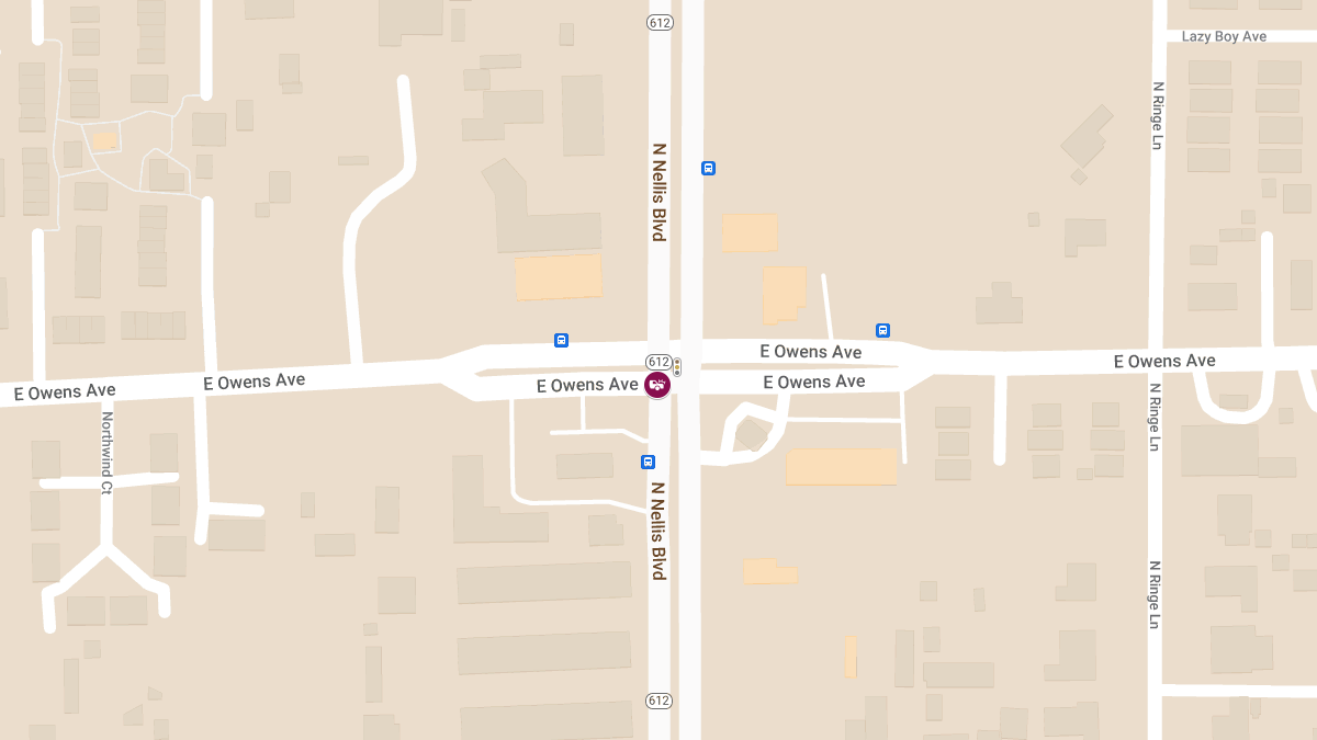 Injuries Reported in Crash at N Nellis Blvd & E Owens Ave