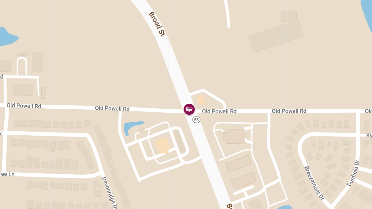 Injuries Reported in Crash at Old Powell Rd & N Broad St
