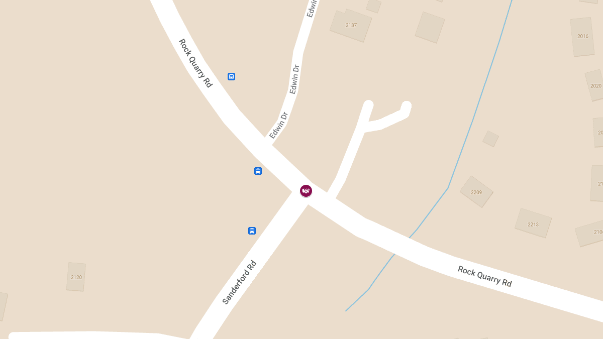 Injuries Reported in Crash at Rock Quarry Rd & Sanderford Rd