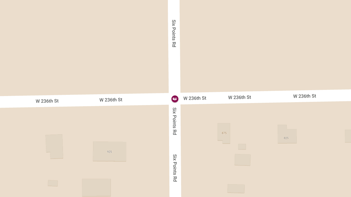 Injuries Reported in Crash at Six Points Rd & W 236th St