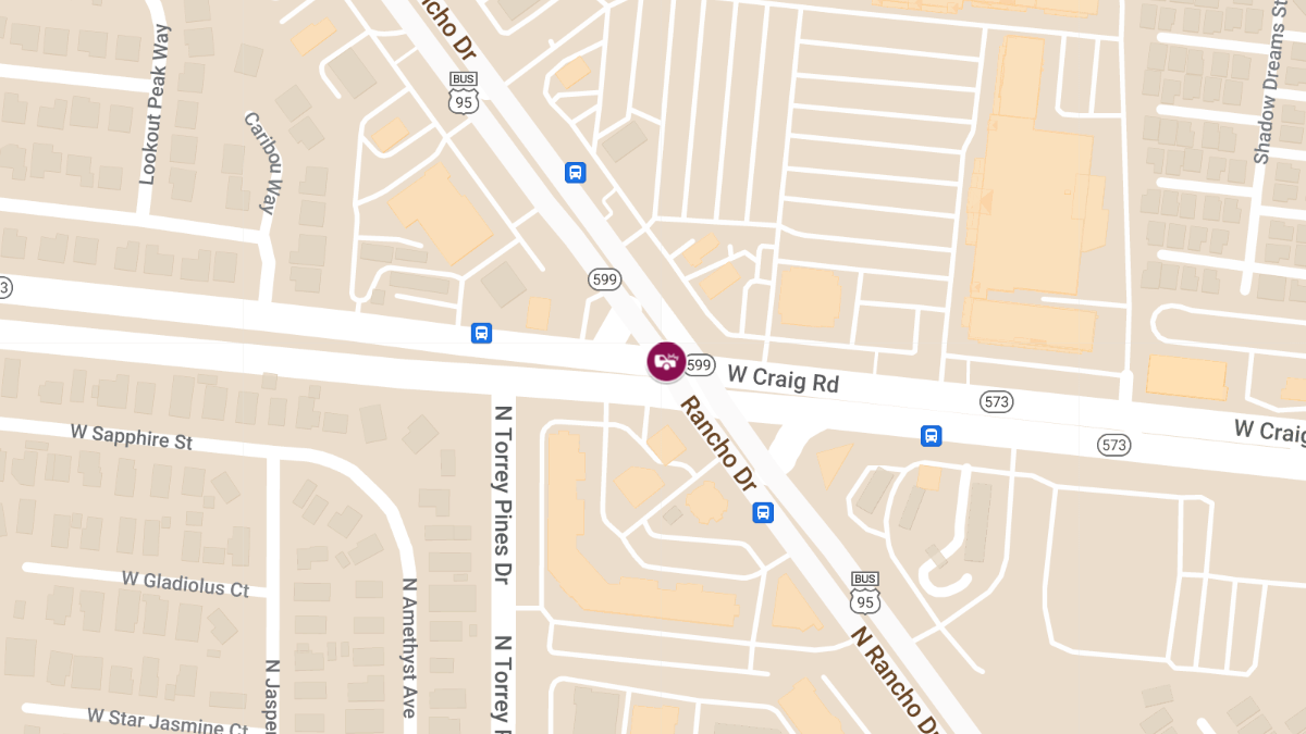 Injuries Reported in Crash at W Craig Rd and N Rancho Dr
