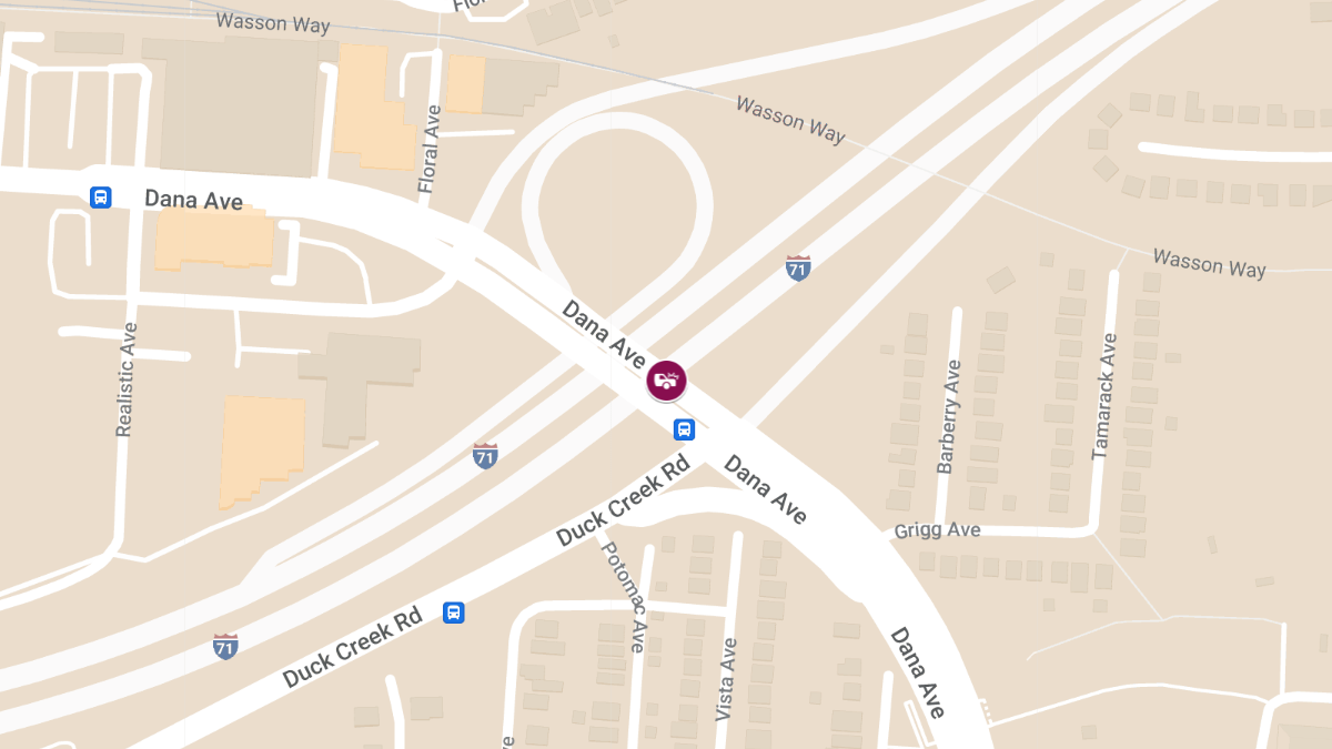 Injuries Reported in Crash on I-71 North at Dana Ave