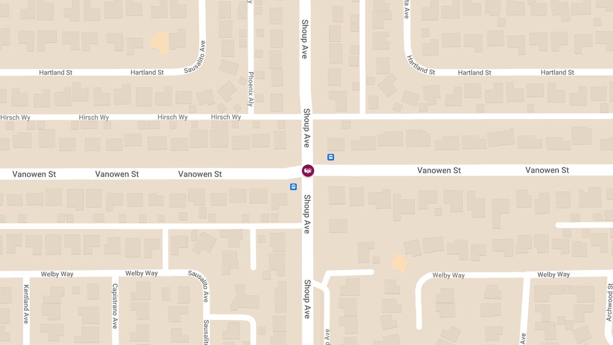 Injuries Reported in Multi-Vehicle Crash at Vanowen St & Shoup Ave