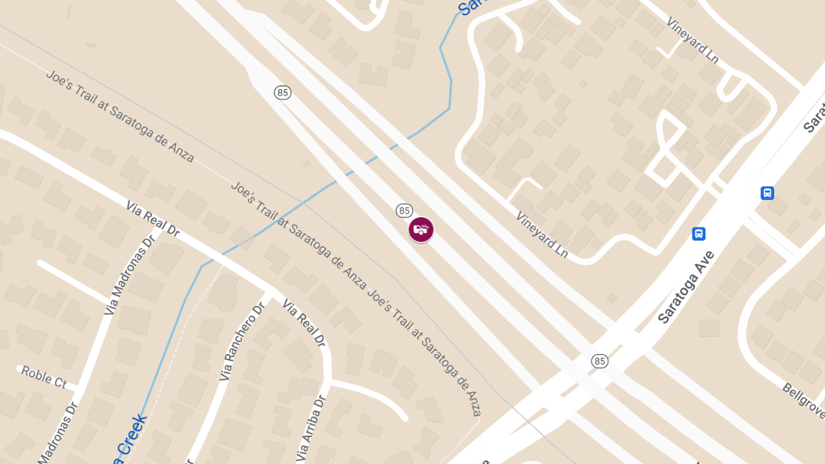 Injuries in Accident on CA-85 NB Near Saratoga Ave