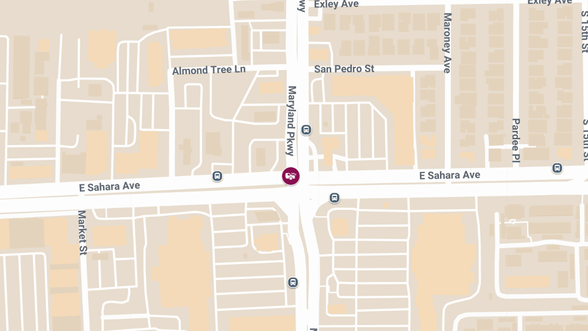 Injuries in Crash at E Sahara Ave & S Maryland Pkwy