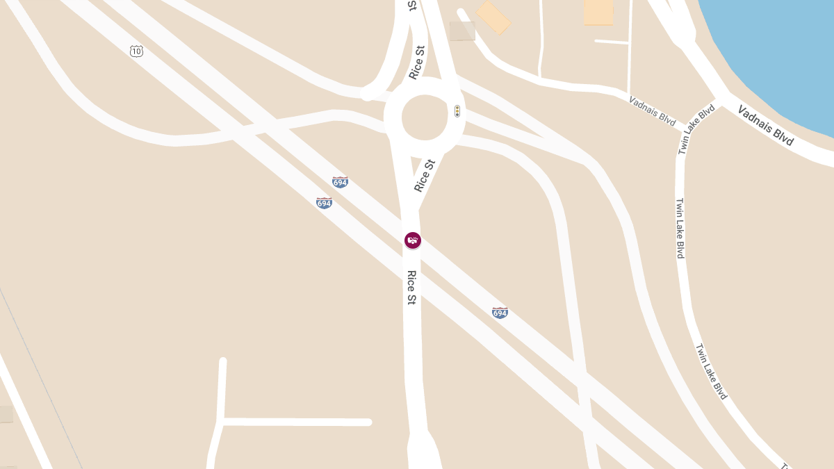 Injuries in Crash on I-694 W at Rice St