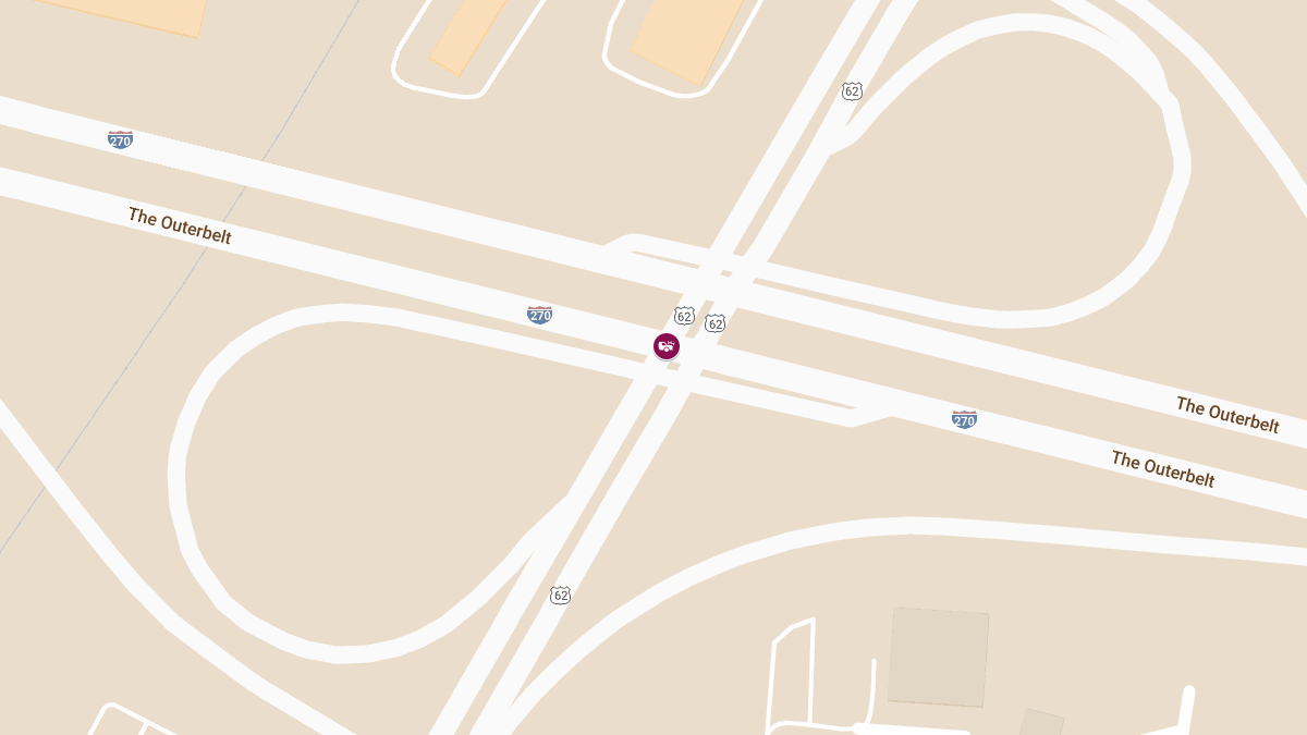 Injury Accident Blocking US-62 East at I-270 Ramp