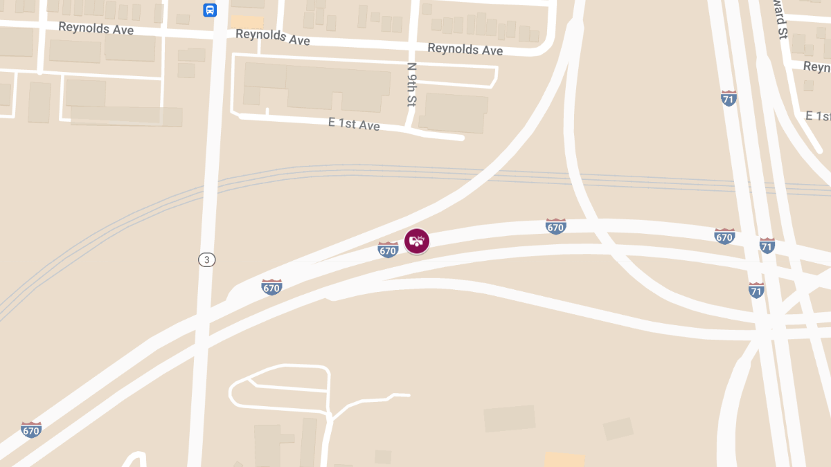 Injury Accident Blocks Left Lanes on I-670 W Near Neil Goodale Exit
