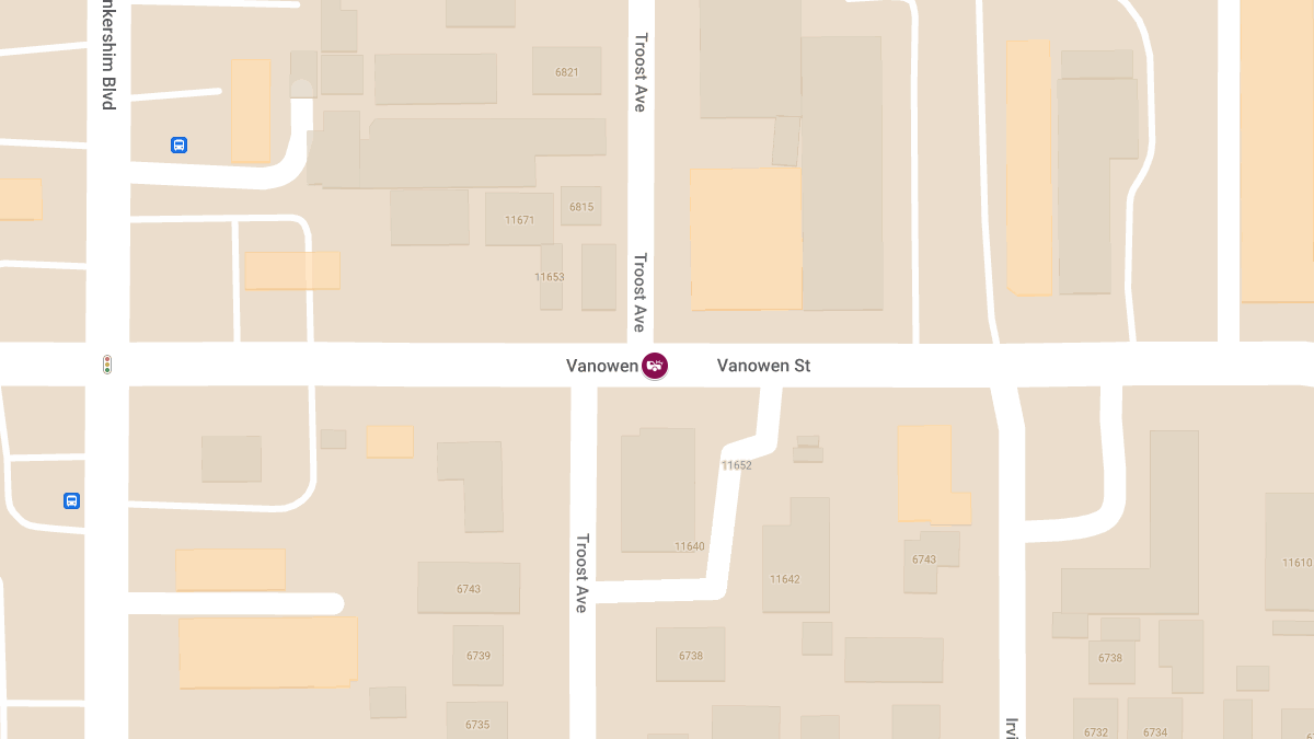 Injury Accident Reported at Vanowen St & Troost Ave