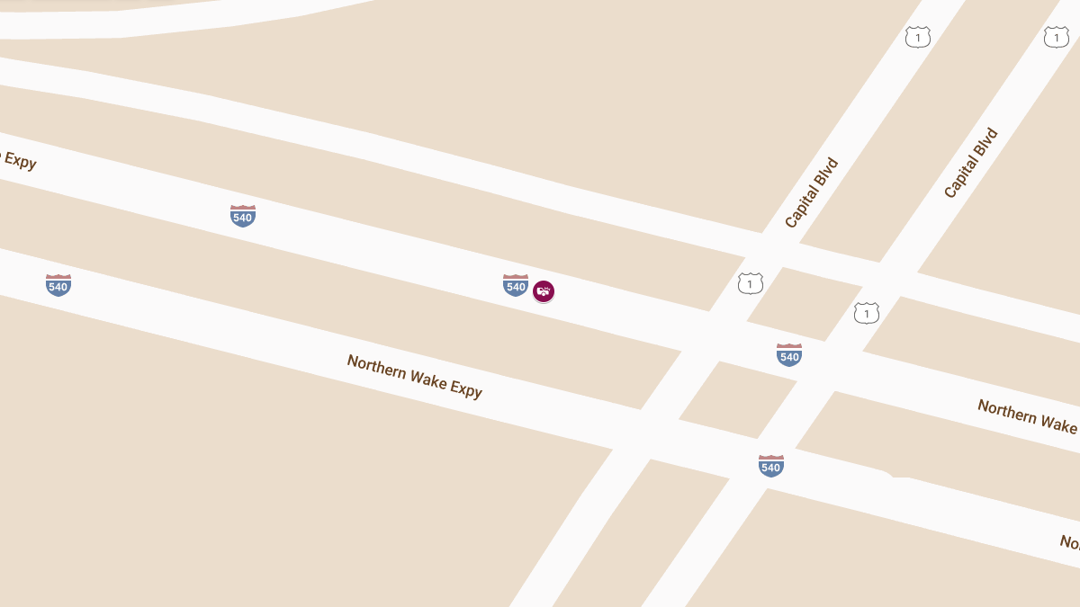 Injury Accident Reported on I-540 WB Near Capital Blvd
