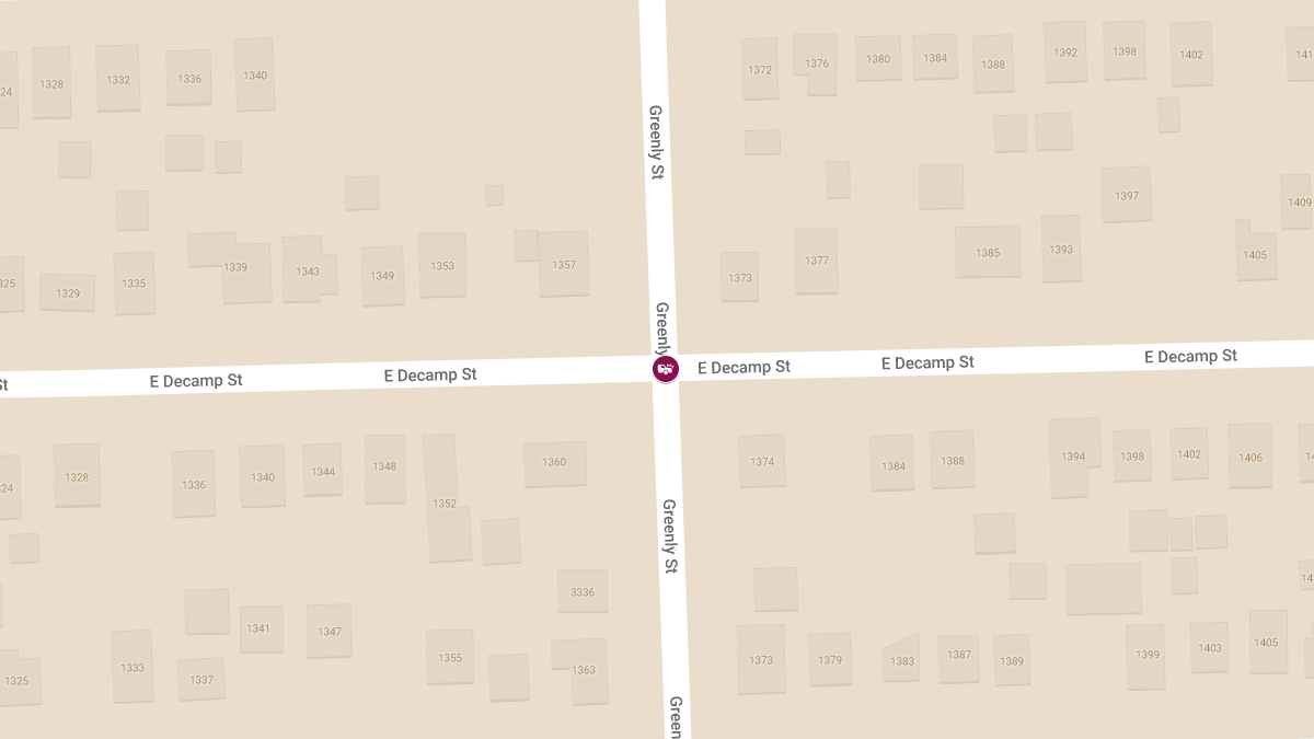 Injury Accident at E Decamp St & Greenly St