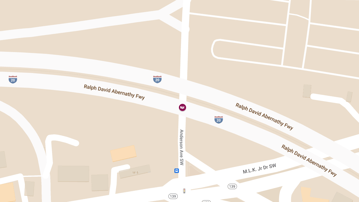 Injury Accident at I-20 W & Anderson Ave SW