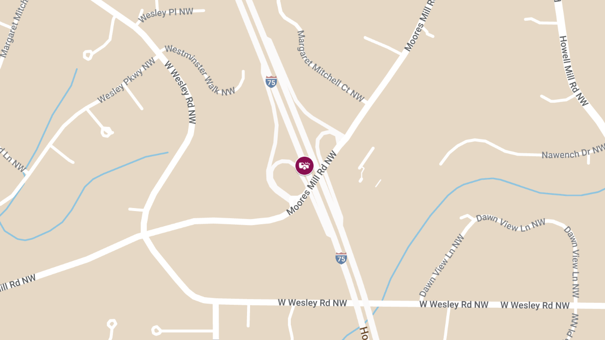 Injury Accident at Moores Mill Rd NW & I-75 N