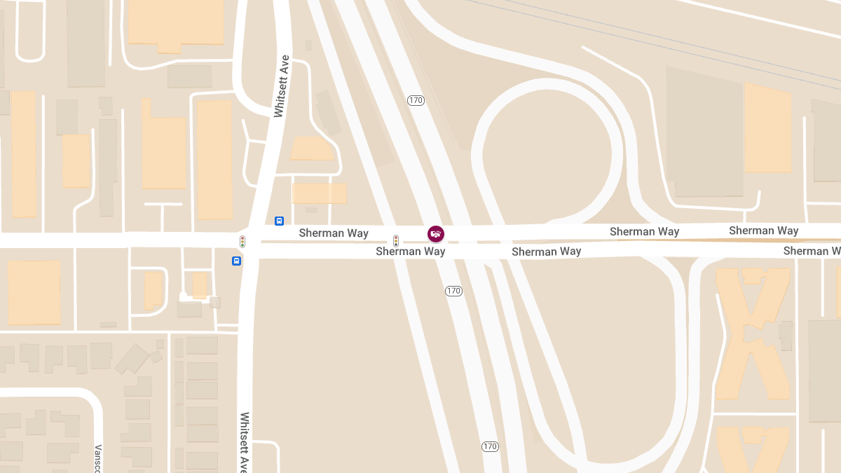 Injury Accident at Sherman Way & Hollywood Fwy N