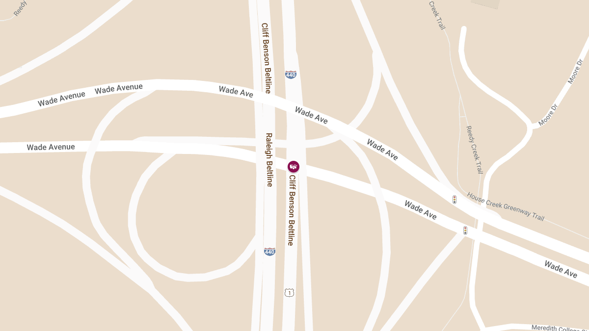 Injury Accident on I-440 EB at Wade Ave
