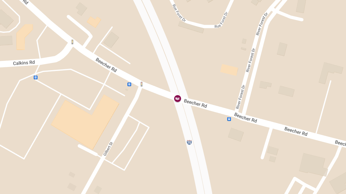 Injury Accident on SB I-75 at Beecher Rd