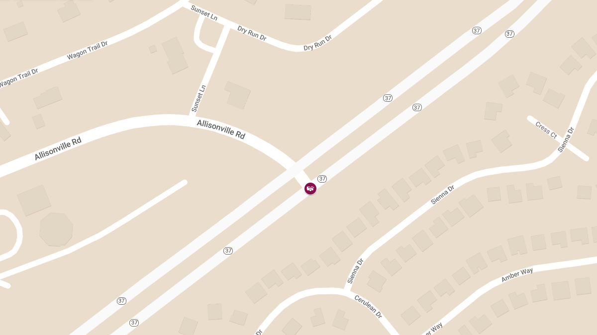 Injury Accident on SR-37 NB at Allisonville Rd