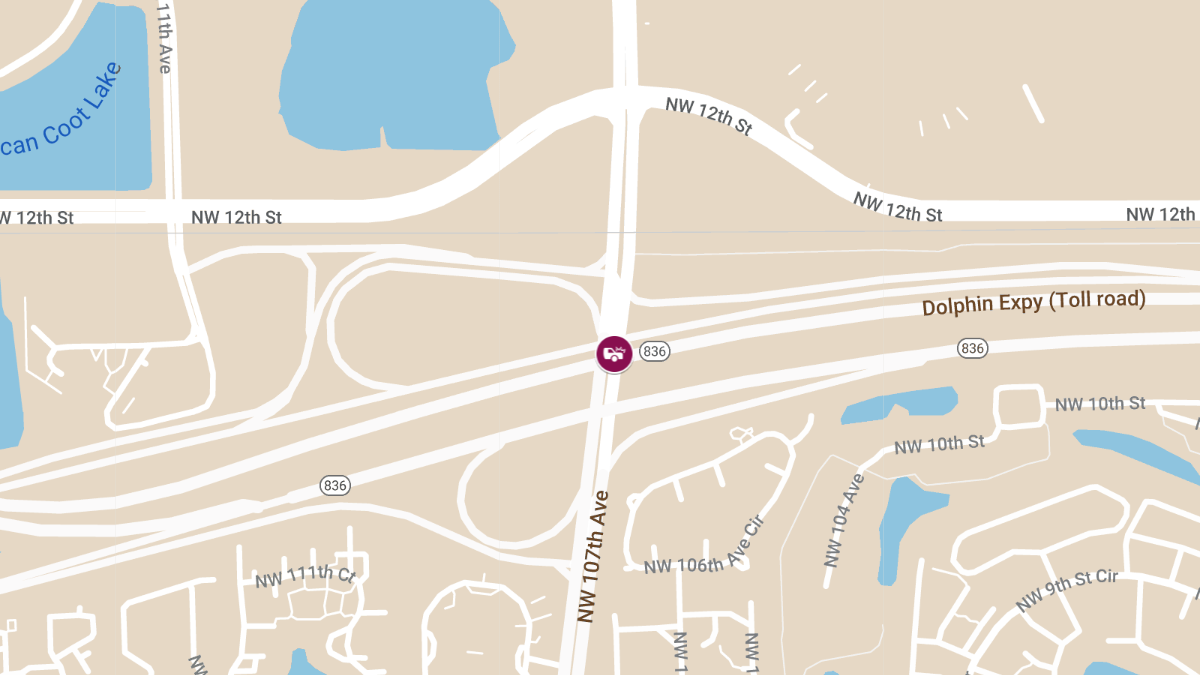 Injury Accident on SR-836 WB Ramp from NW 107th Ave