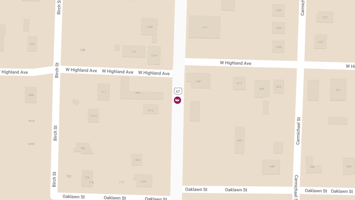 Injury Accident on Southbound U.S. Highway 67 Near Exit 155