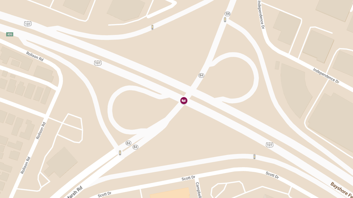 Injury Accident on US-101 N at Marsh Rd